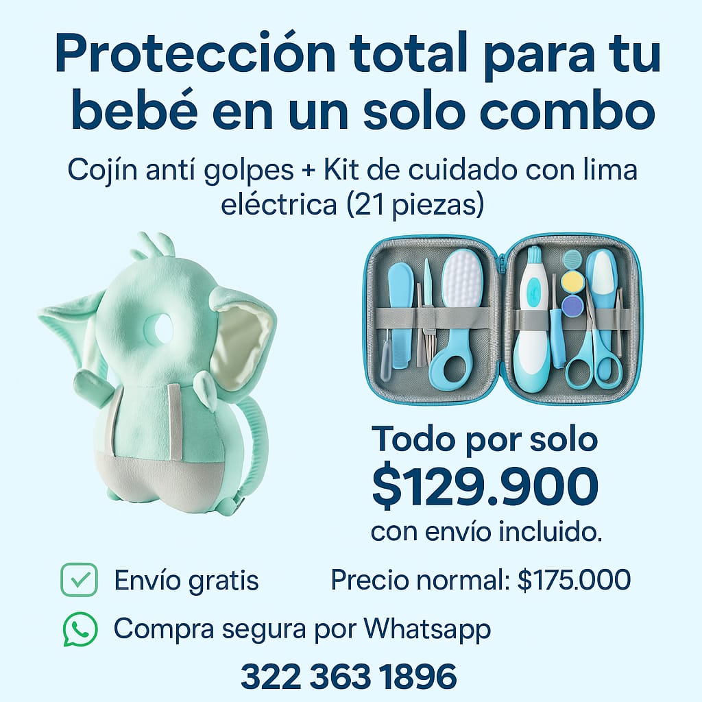 Kit Para El Bebe Con Lima Eléctrica + Cojin antigolpes de regalo