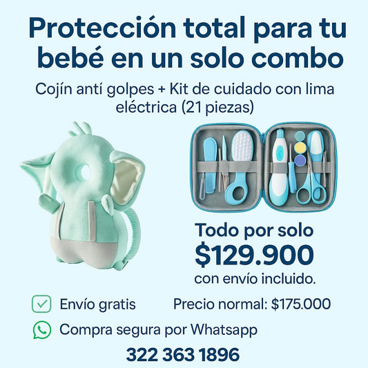 Kit Para El Bebe Con Lima Eléctrica + Cojin antigolpes de regalo